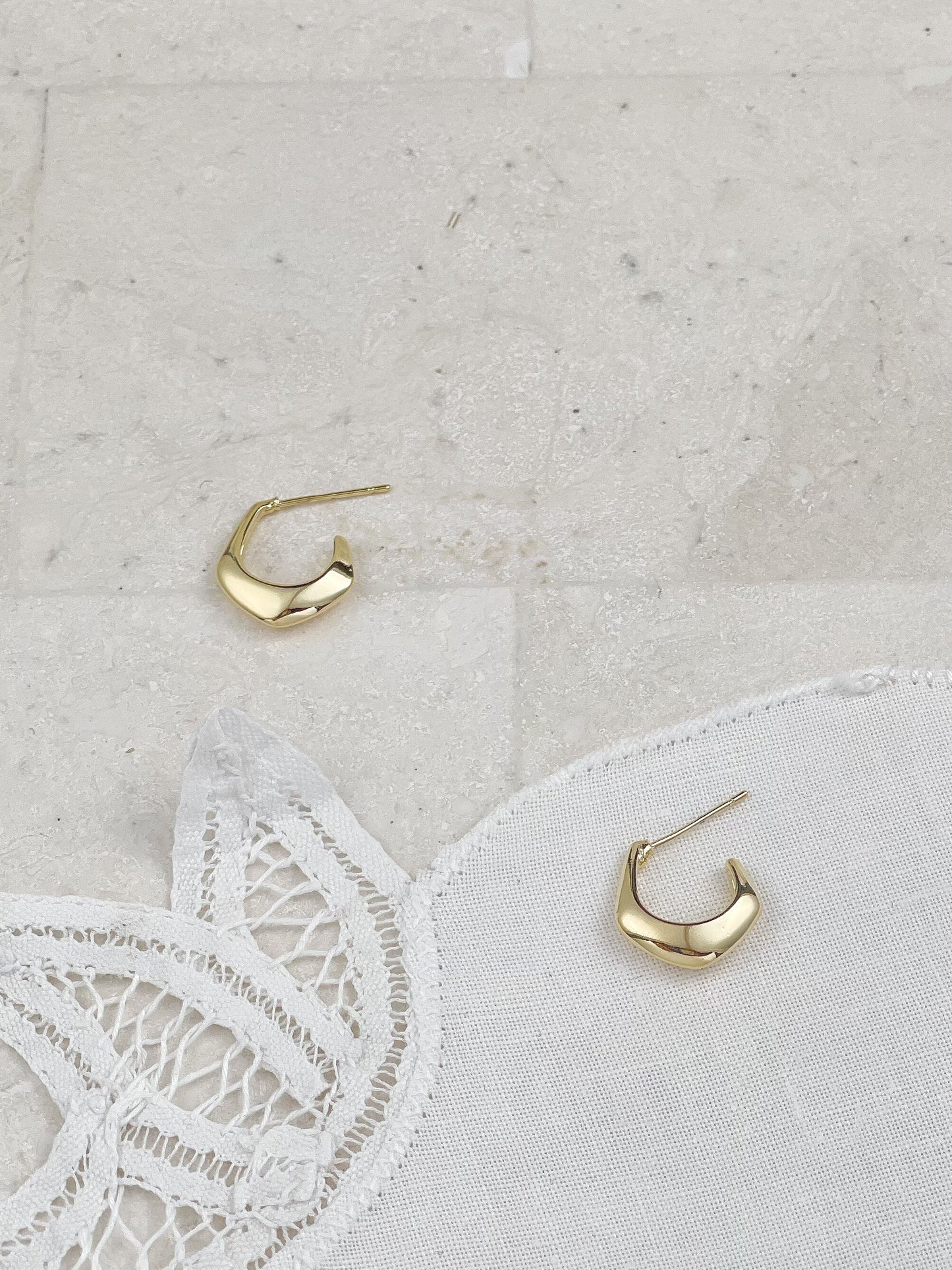 Gold Half Circle Earrings
