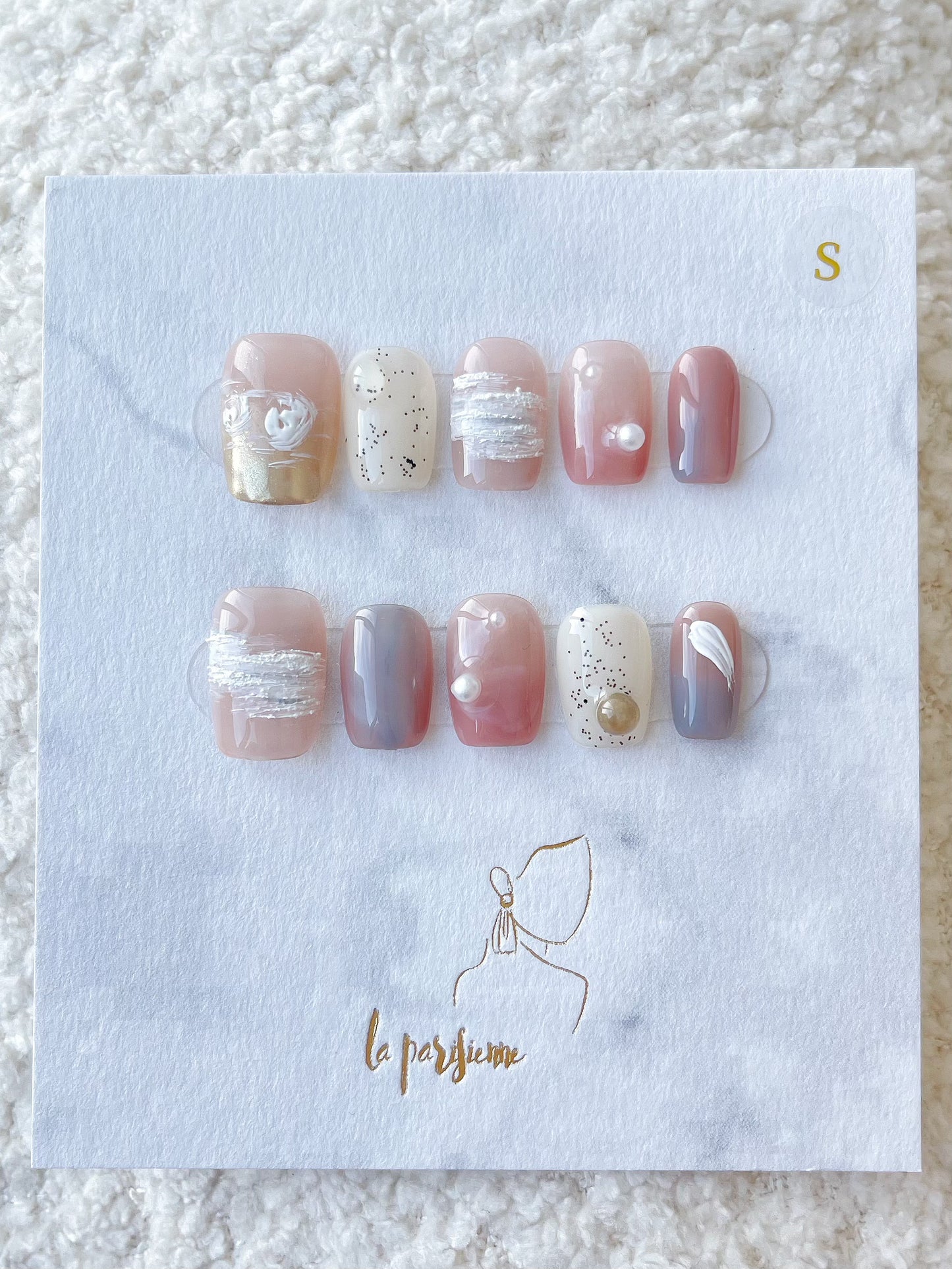 ' Pink Sunset Beach ' Customized Press On Nails