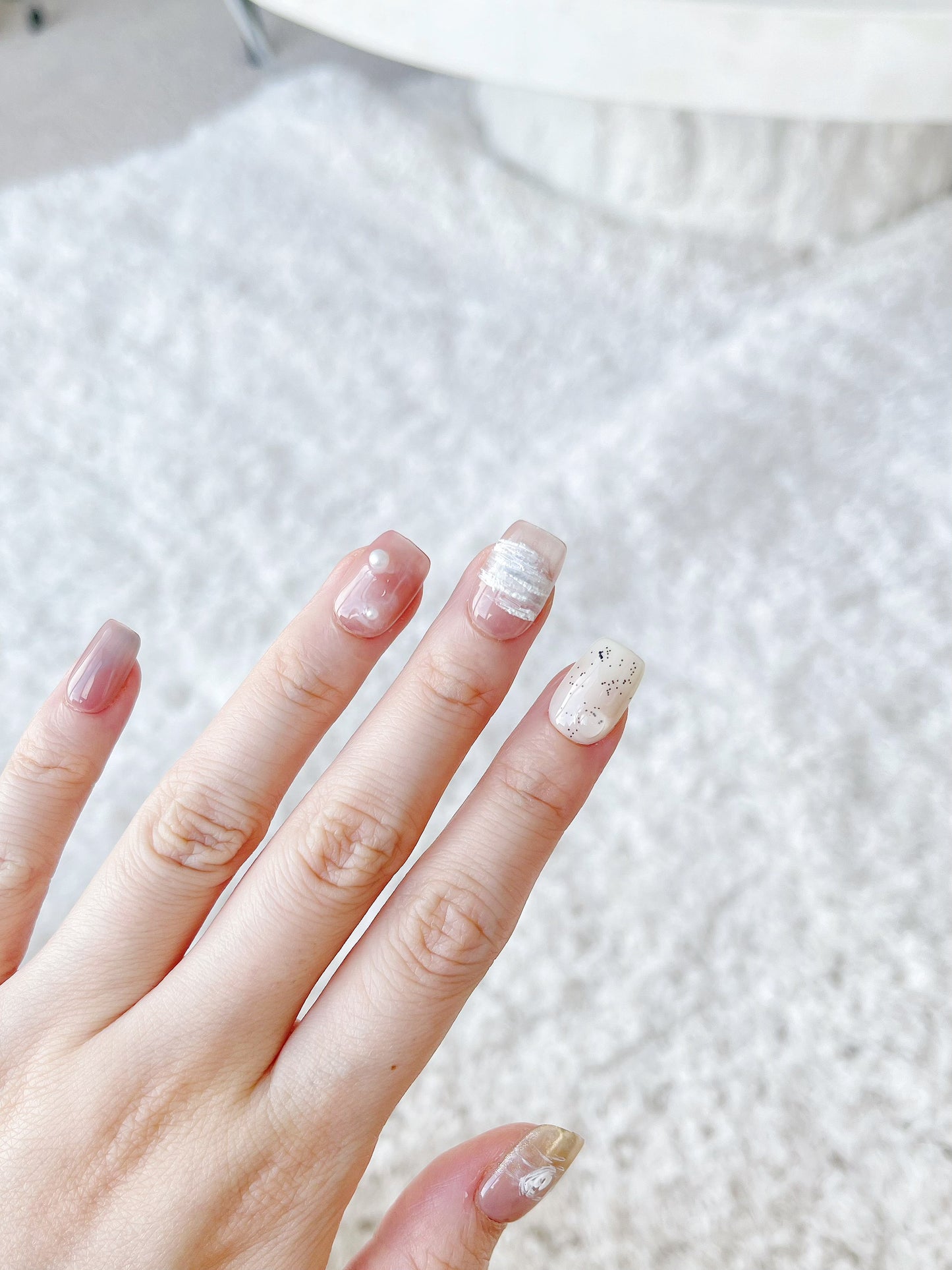 ' Pink Sunset Beach ' Customized Press On Nails