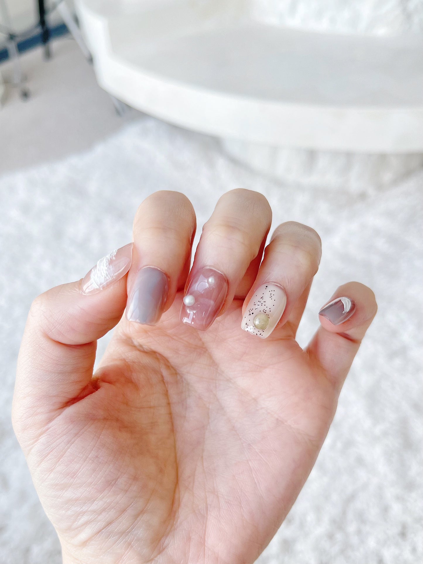 ' Pink Sunset Beach ' Customized Press On Nails
