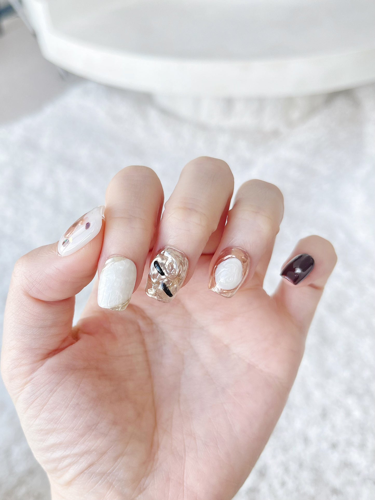 ' Golden Dust Secret Realm ' Customized Press On Nails