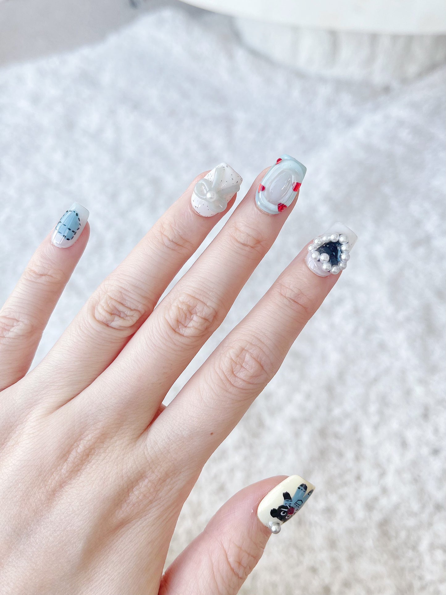 Bear And Bunny Press On Nails