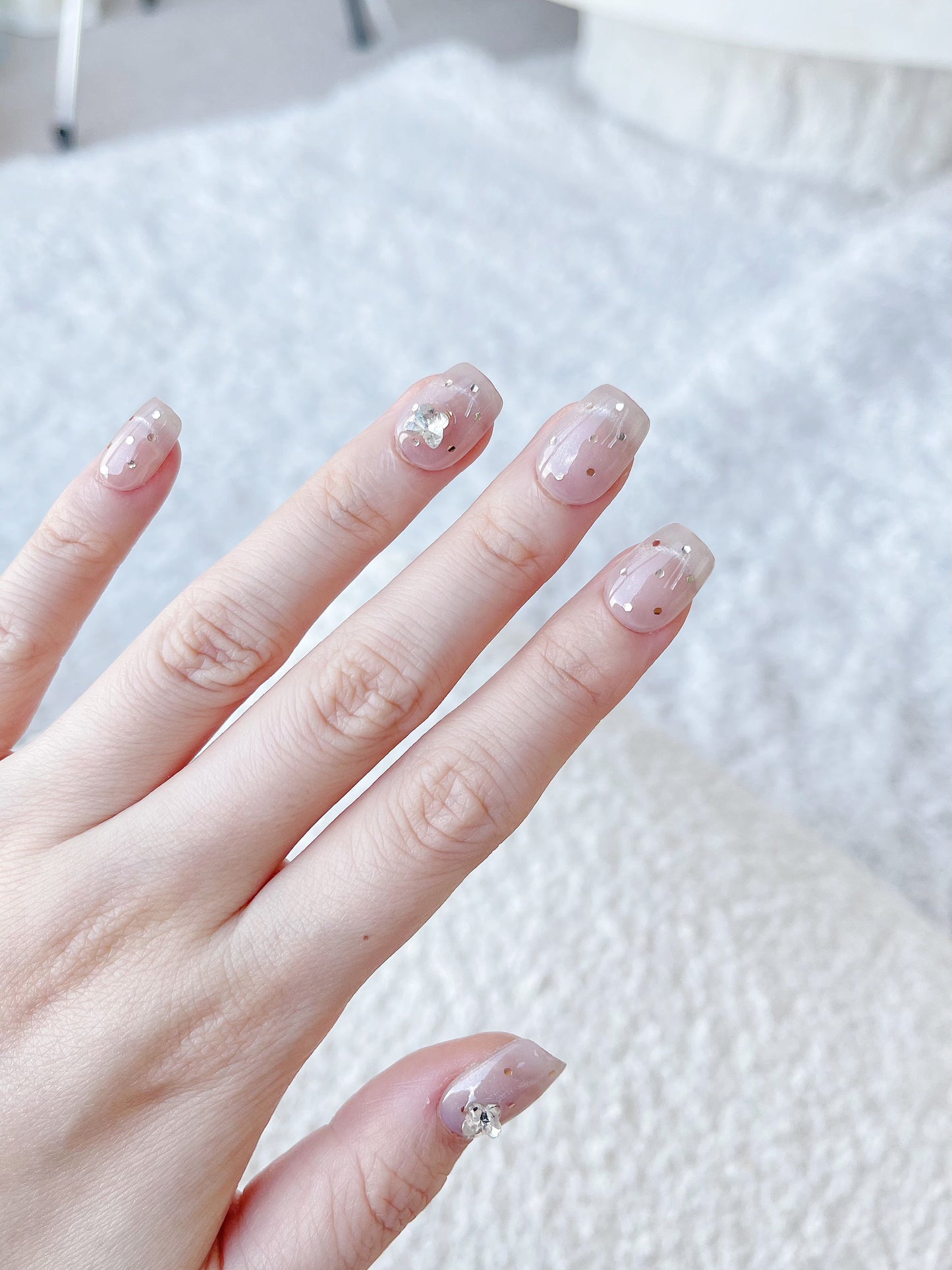 Polka Dot Short Press On Nails