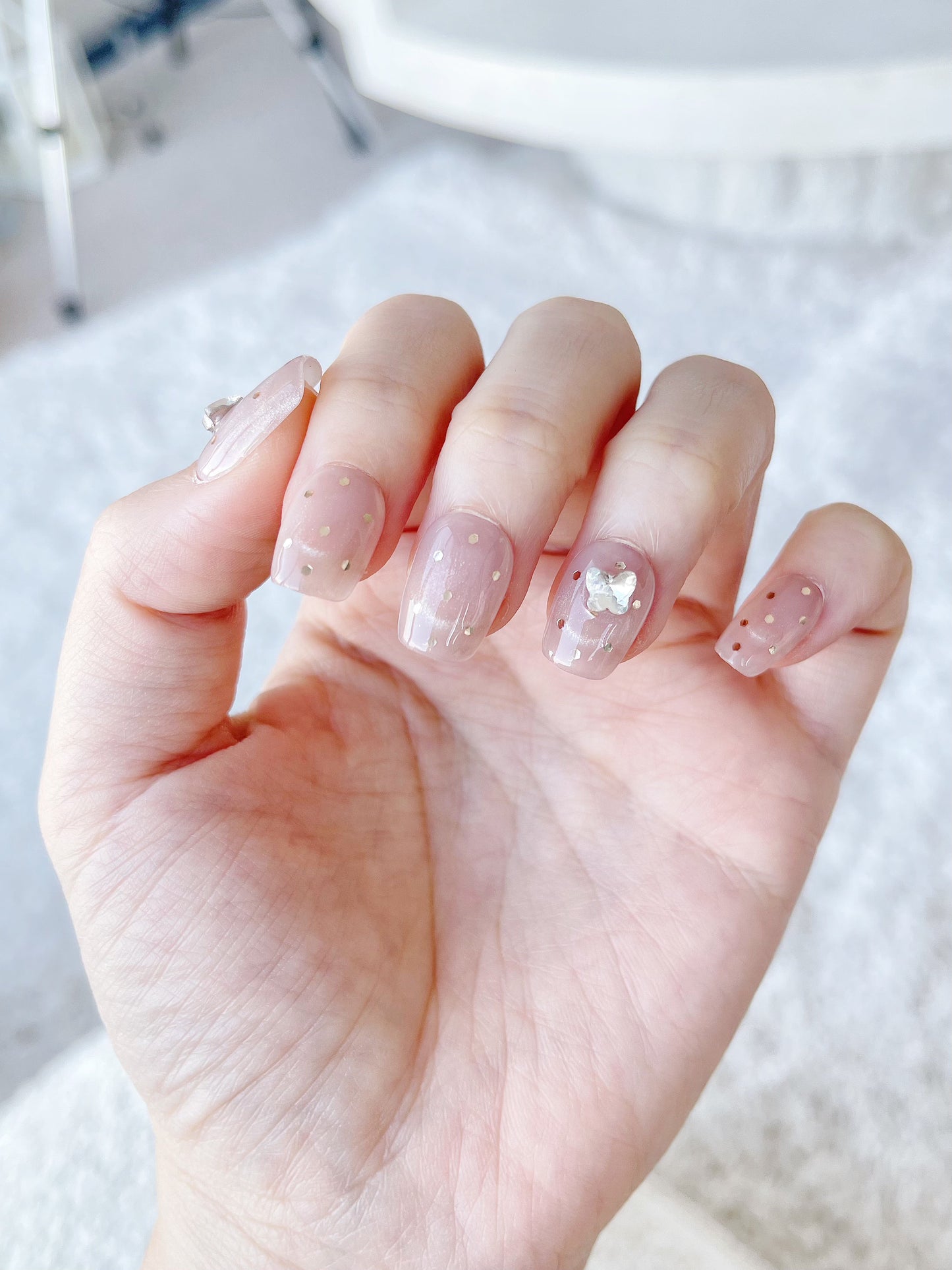 Polka Dot Short Press On Nails