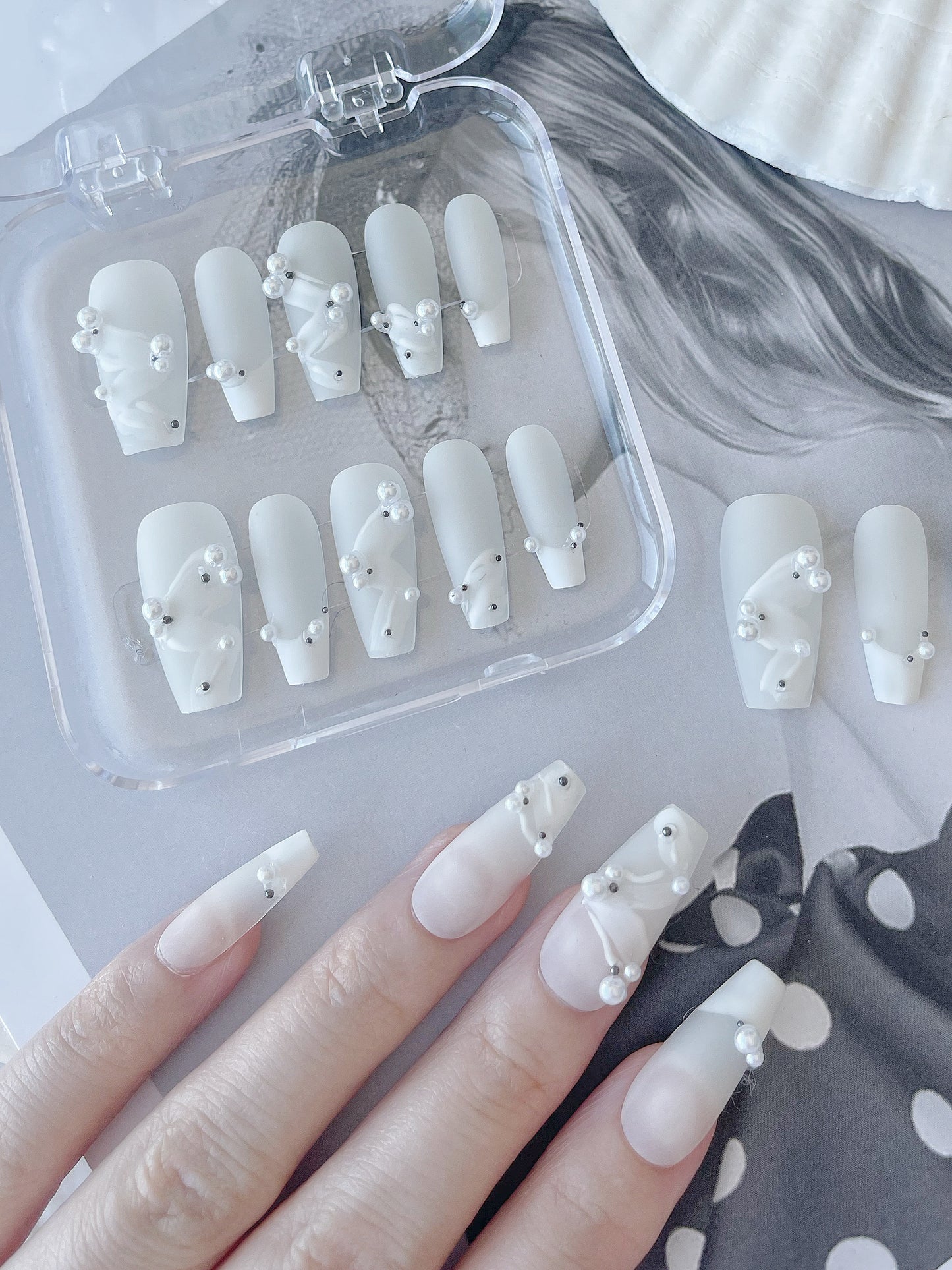 Cloud Feather Press On Nails