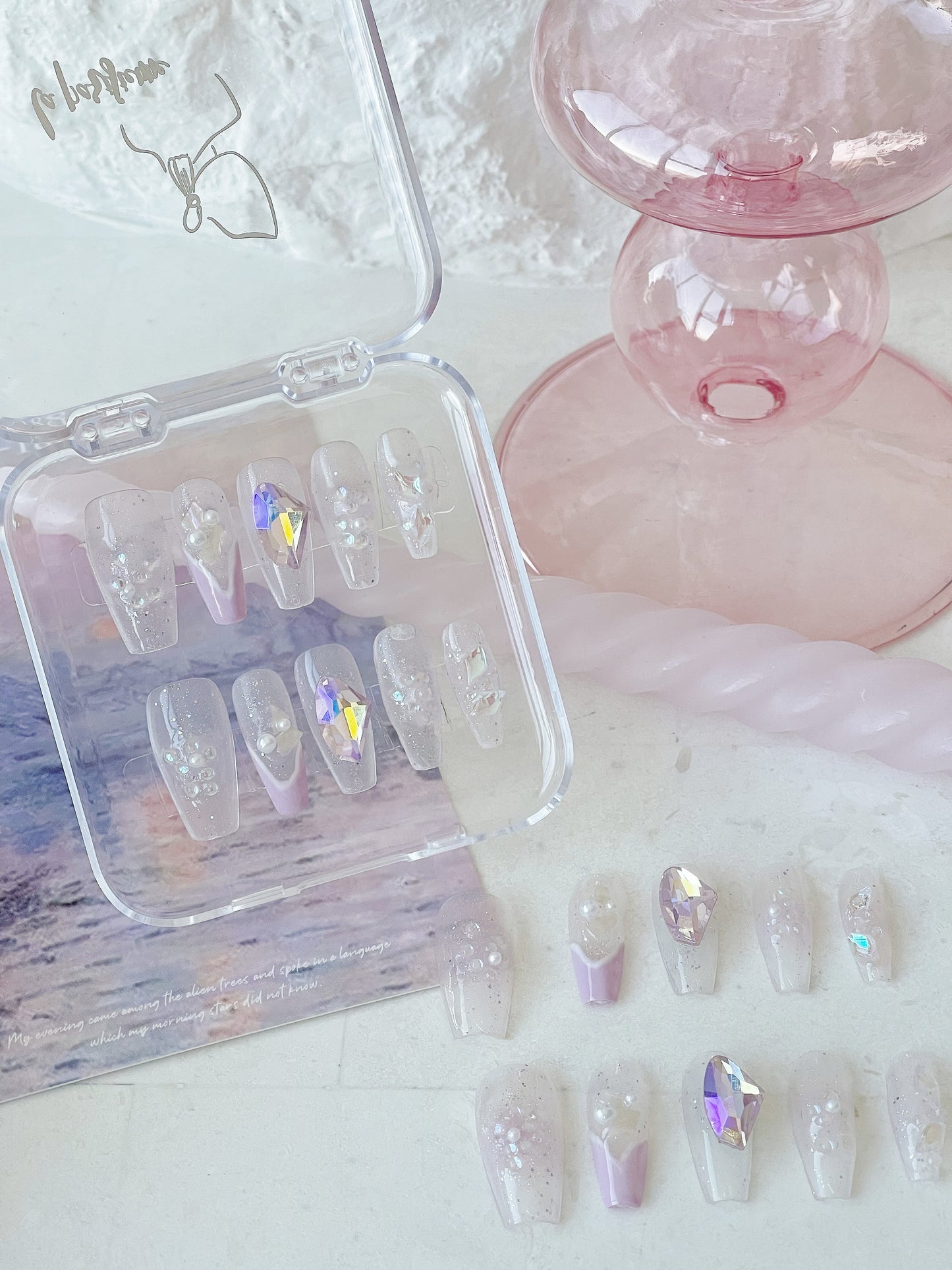 Violet Press On Nails