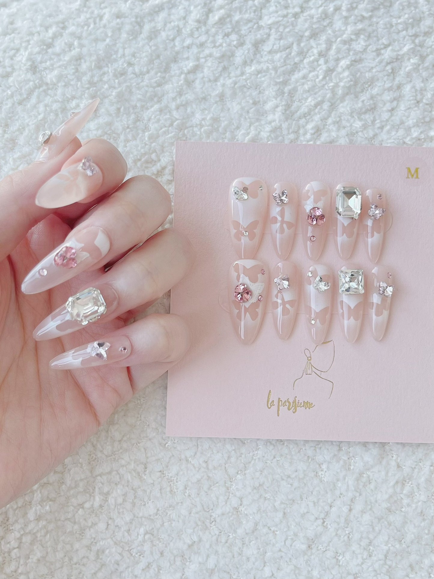 Spray Paint Butterfly Diamond Press On Nails