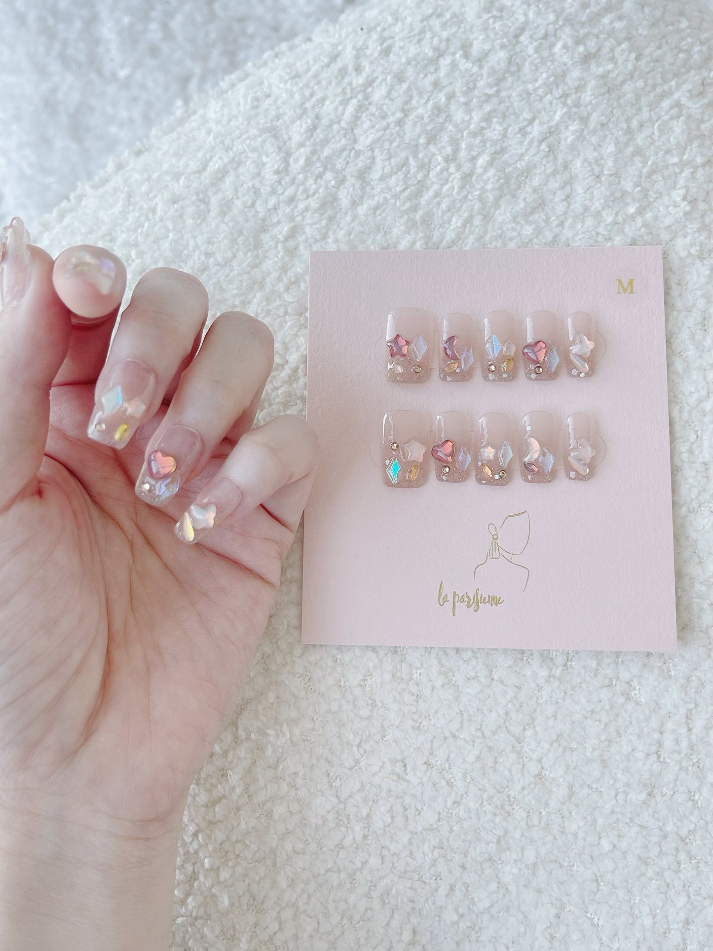 Gradient Crystal French Press On Nails