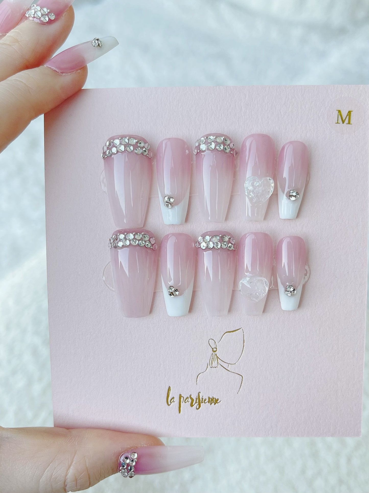 Gradient Peach Blossom French Manicure Press On Nails