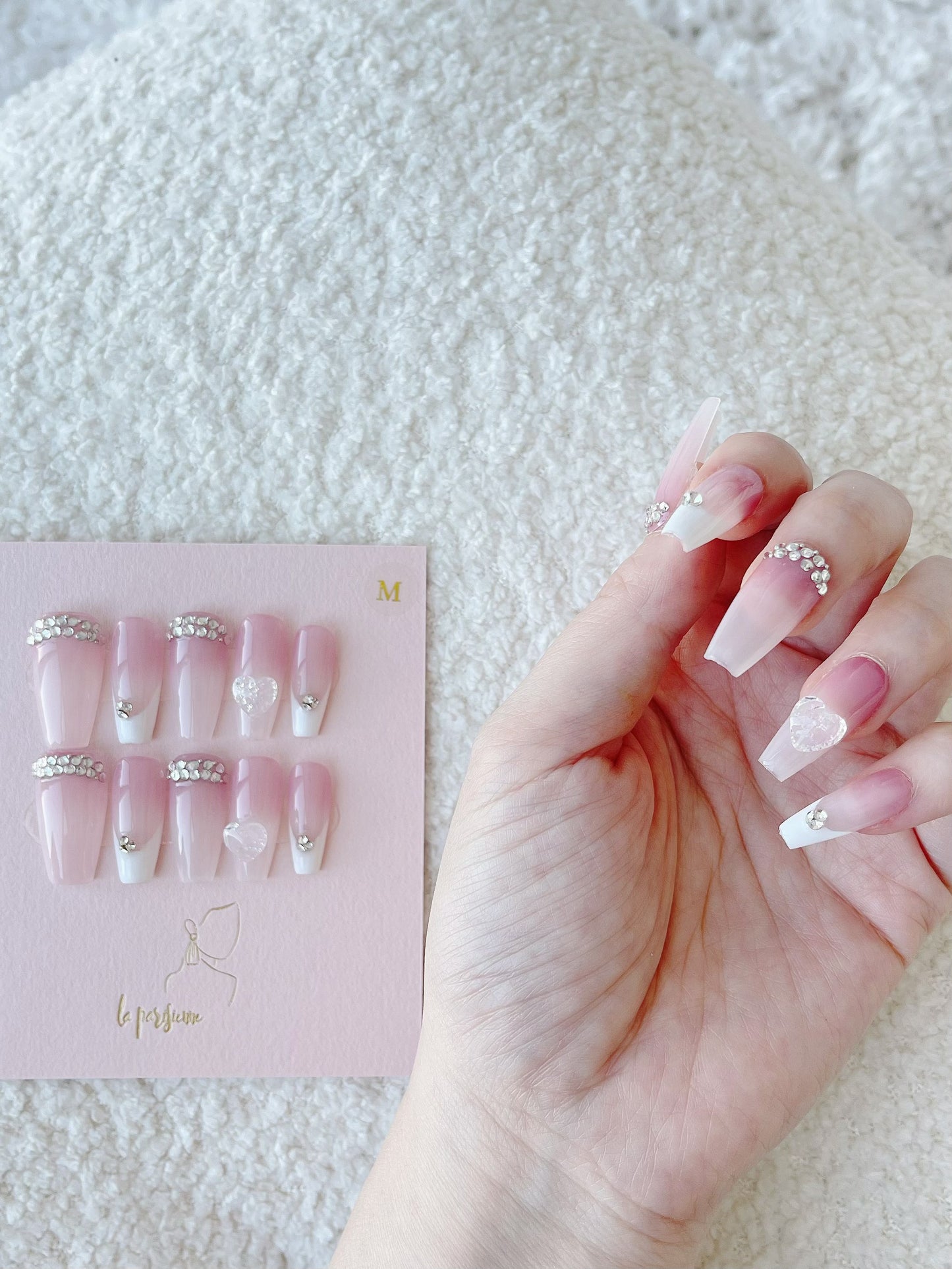 Gradient Peach Blossom French Manicure Press On Nails