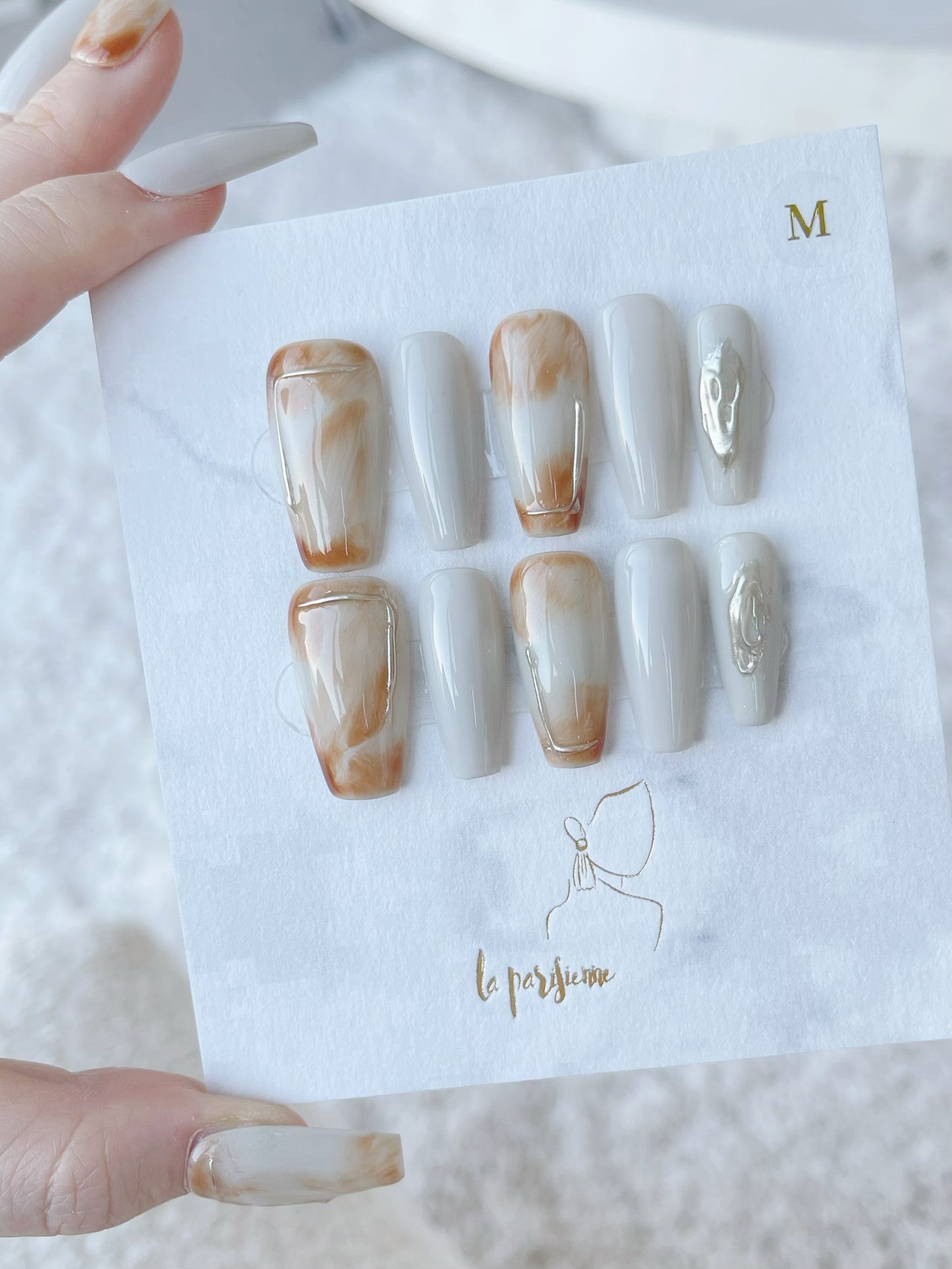 Gray Area Press On Nails