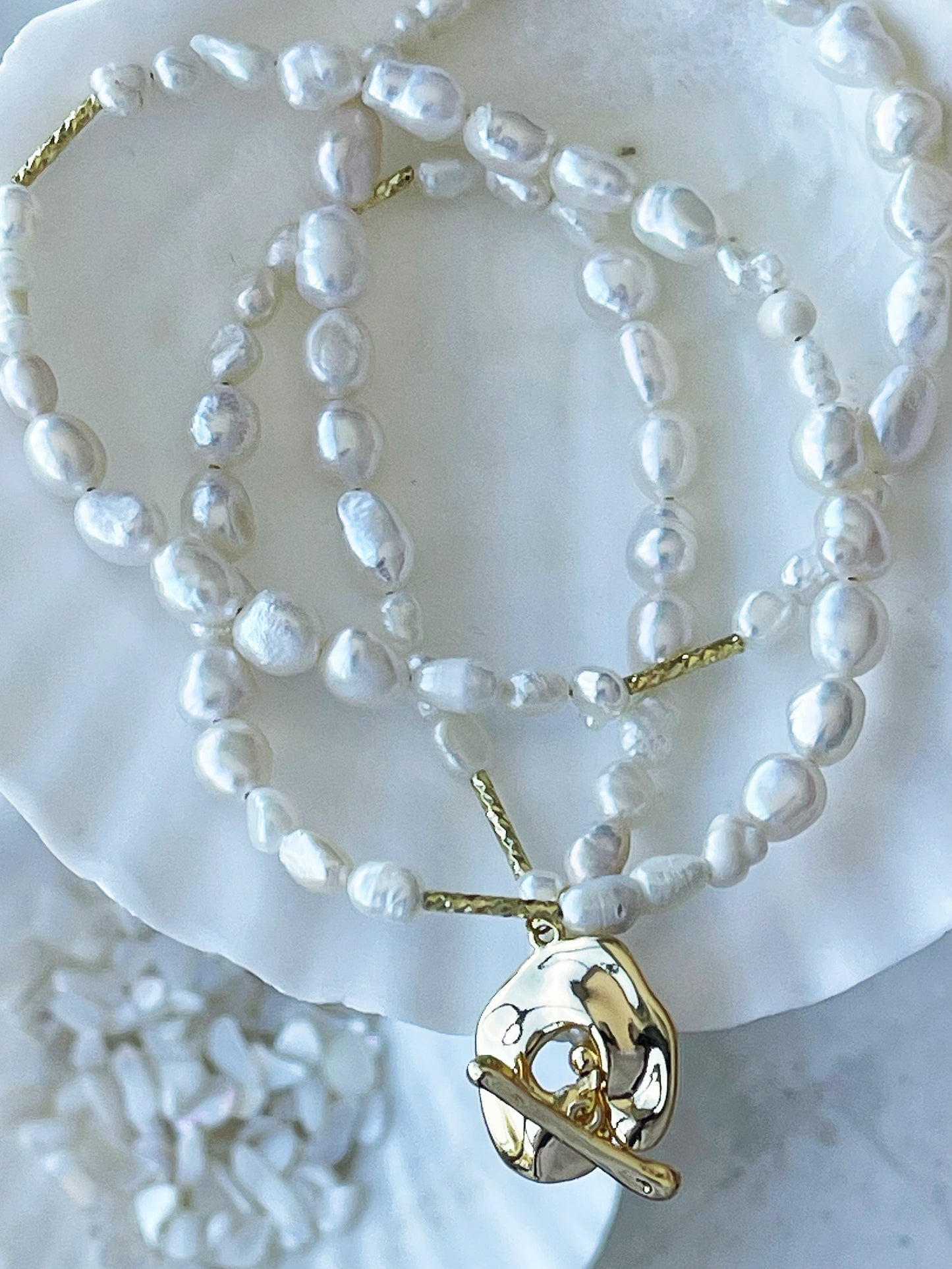 Muireann Gold Plated Freshwater Pearl Necklace