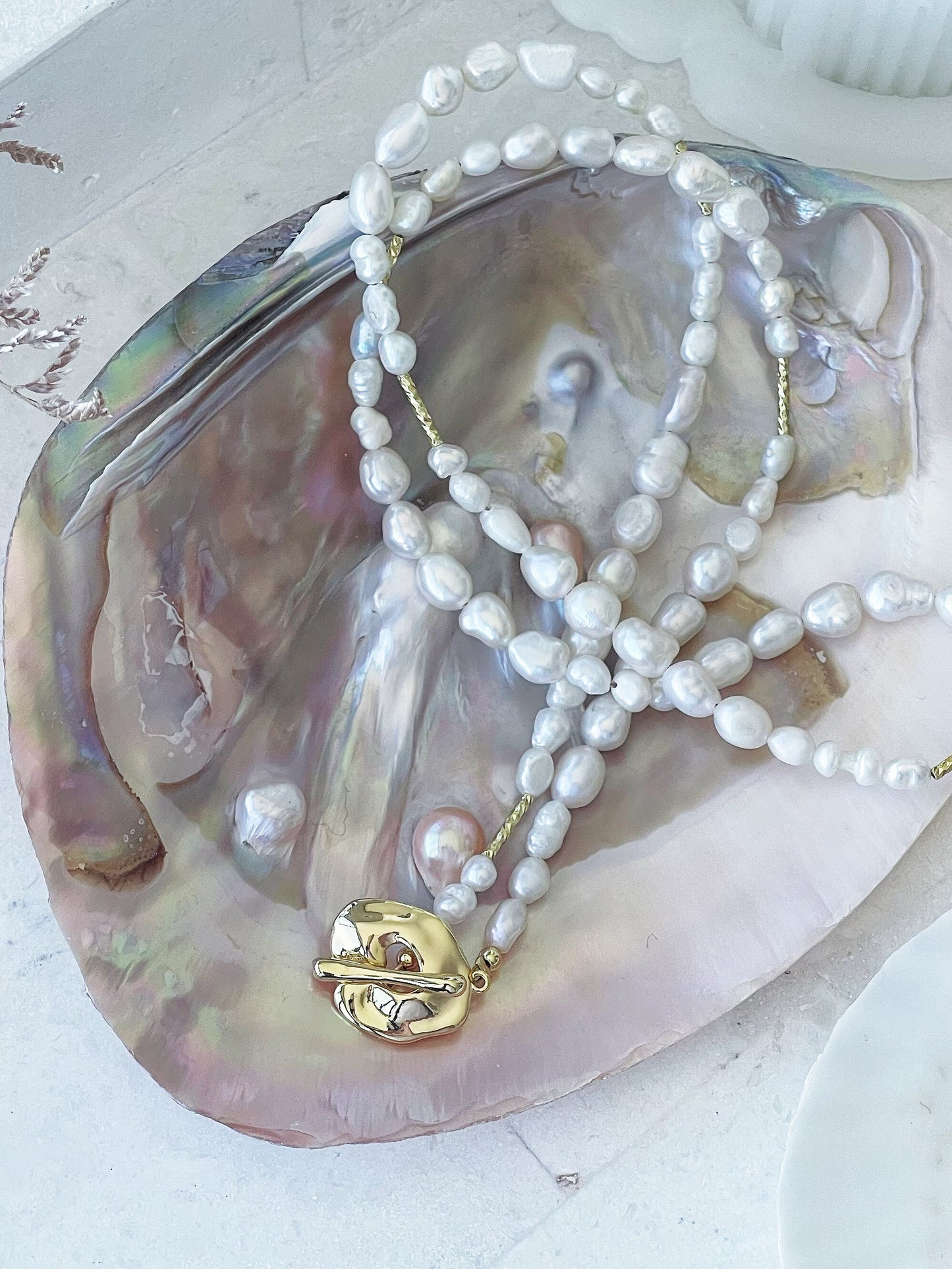 Muireann Gold Plated Freshwater Pearl Necklace