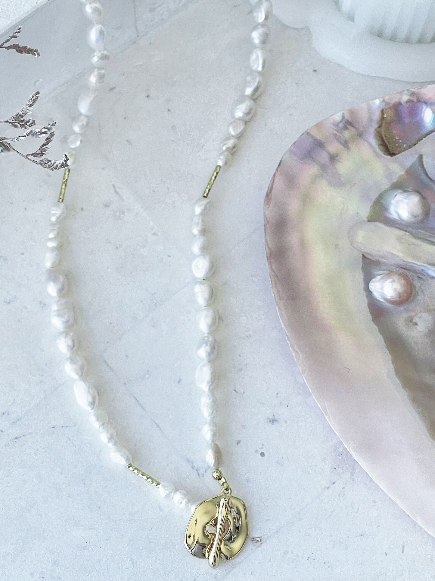Muireann Gold Plated Freshwater Pearl Necklace