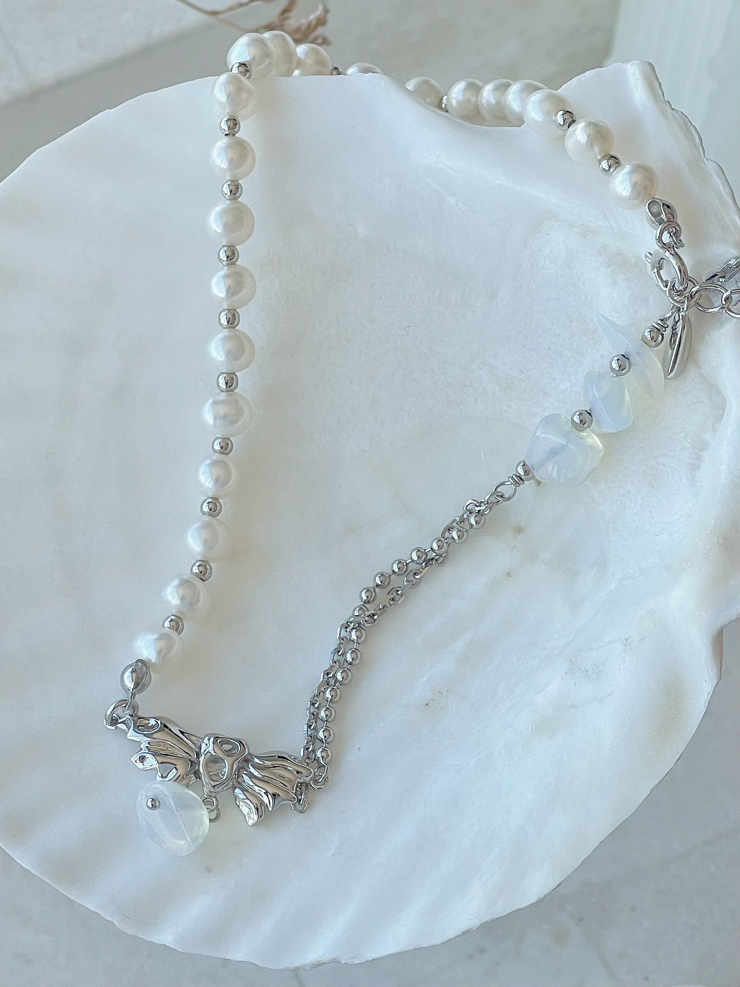 Elara Sylvanweave Sterling Silver Freshwater Pearl Necklace