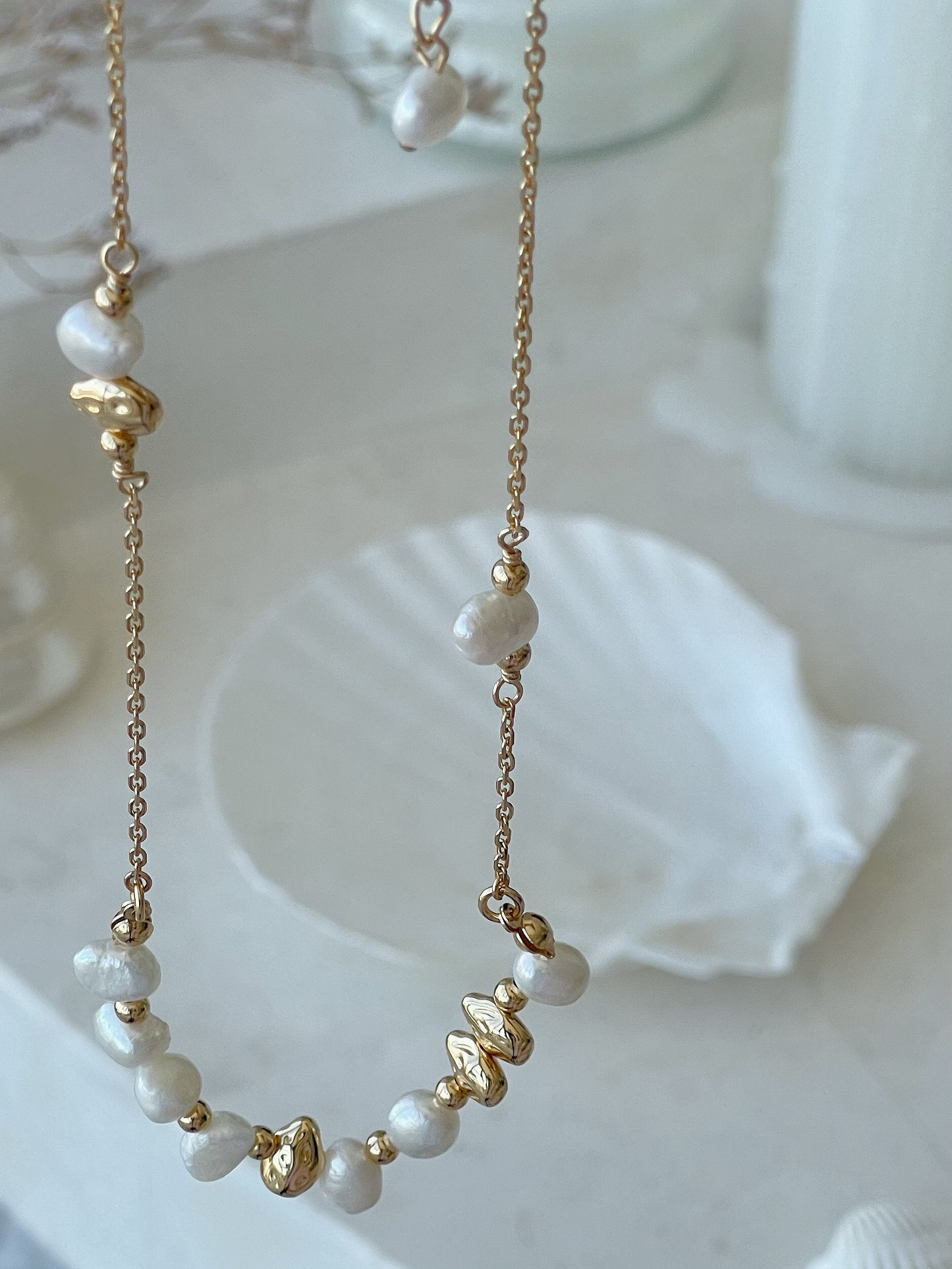 Gold Plated Freshwater Pearl Necklace