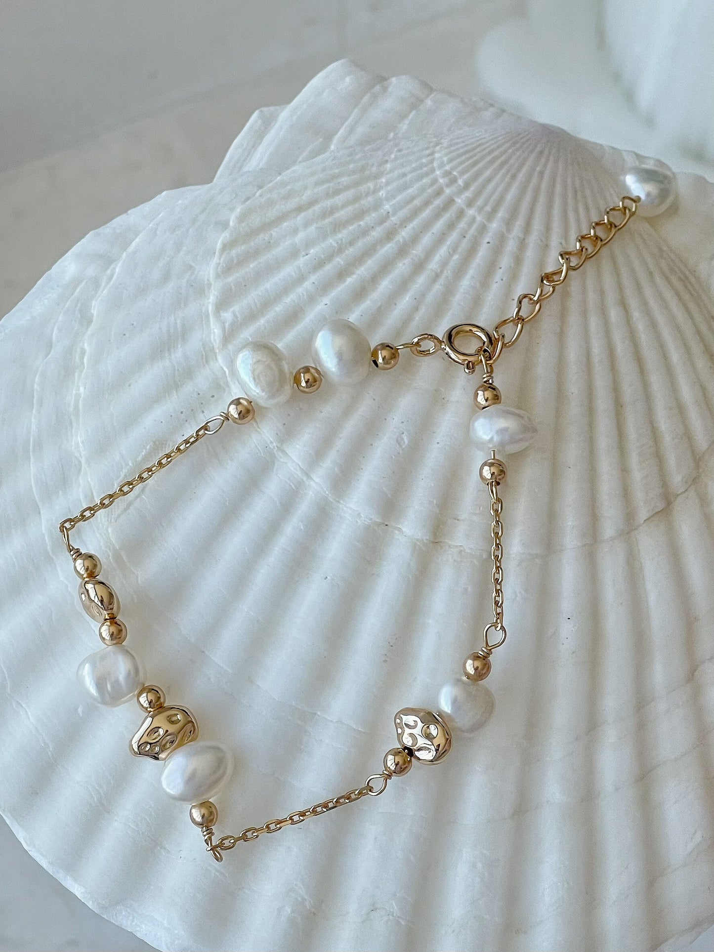 Genevieve Gold Plated Freshwater Pearl Bracelet