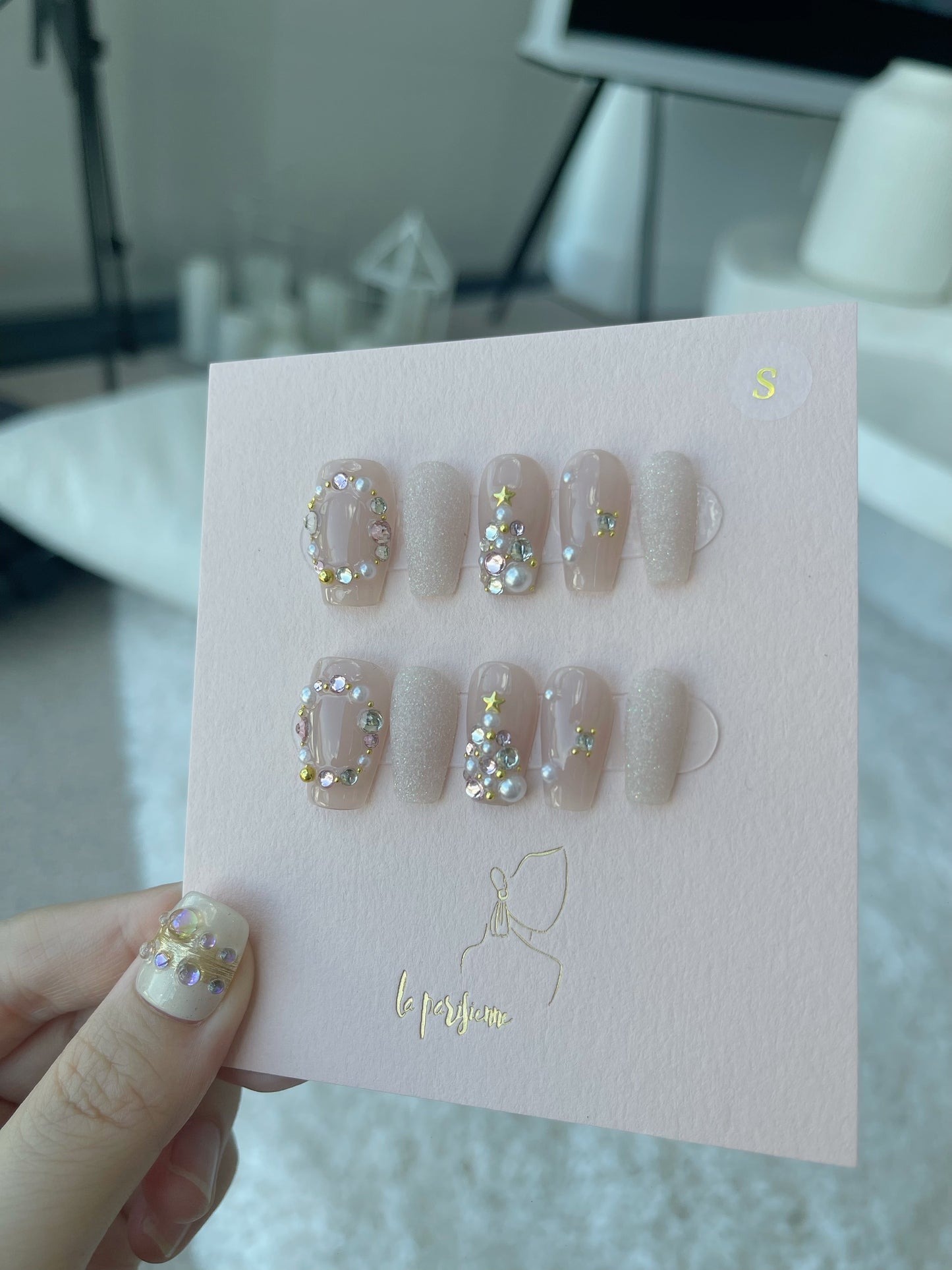 Pink Christmas Press On Nails