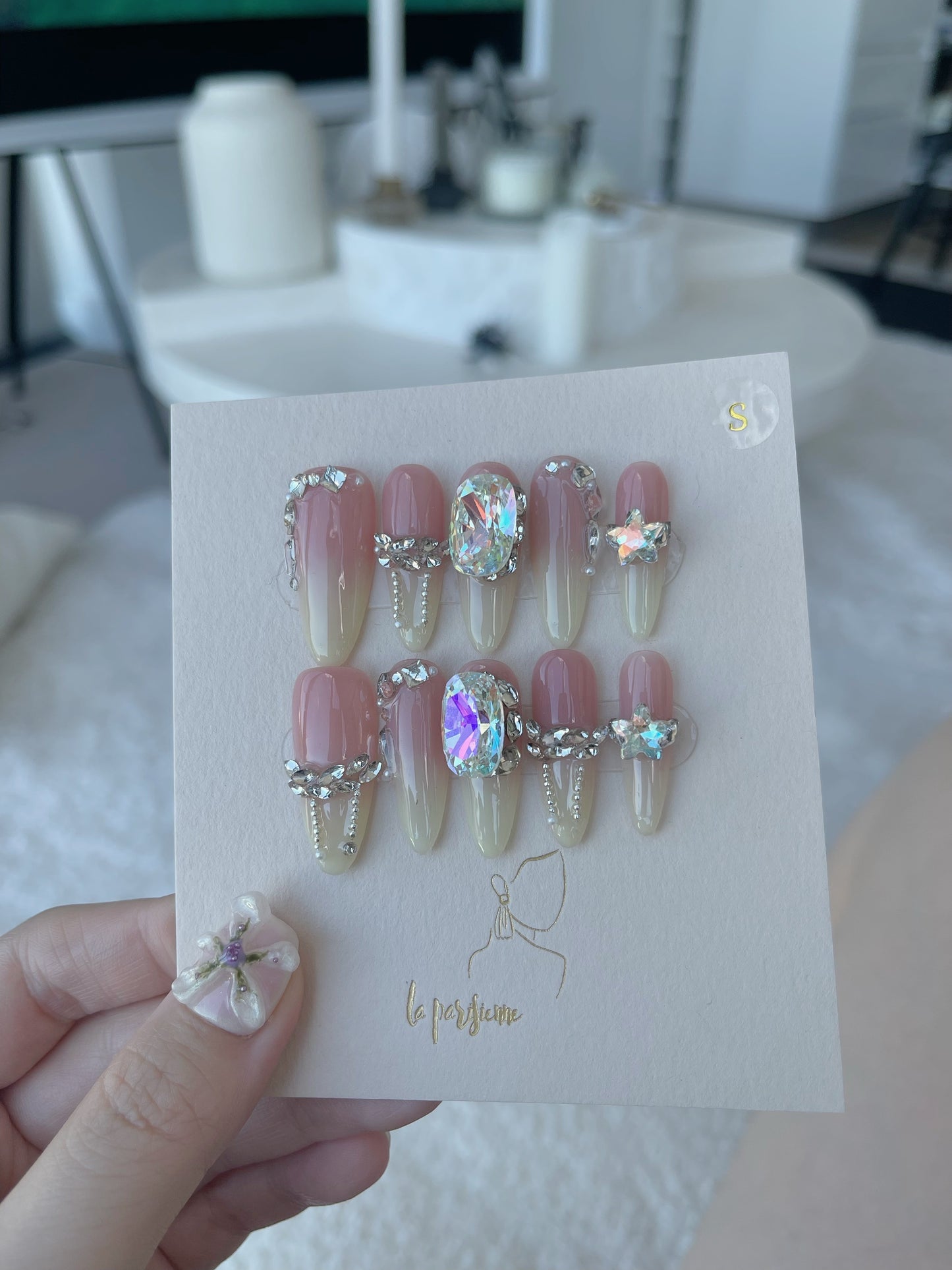 Peach Blossom Still Press On Nails