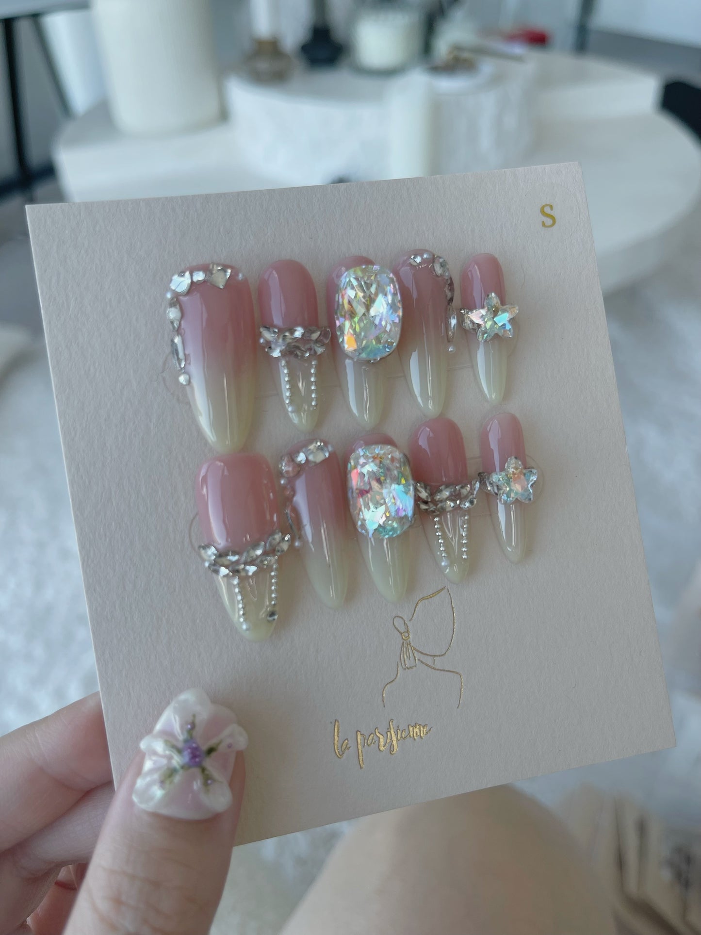 Peach Blossom Still Press On Nails
