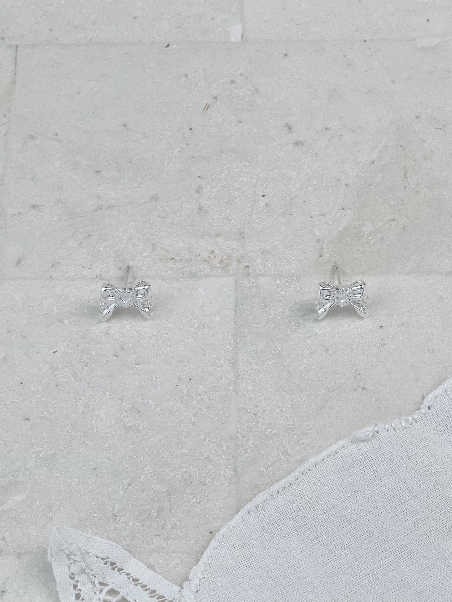 Silver Plated Sailor Moon Bow Stud Earrings