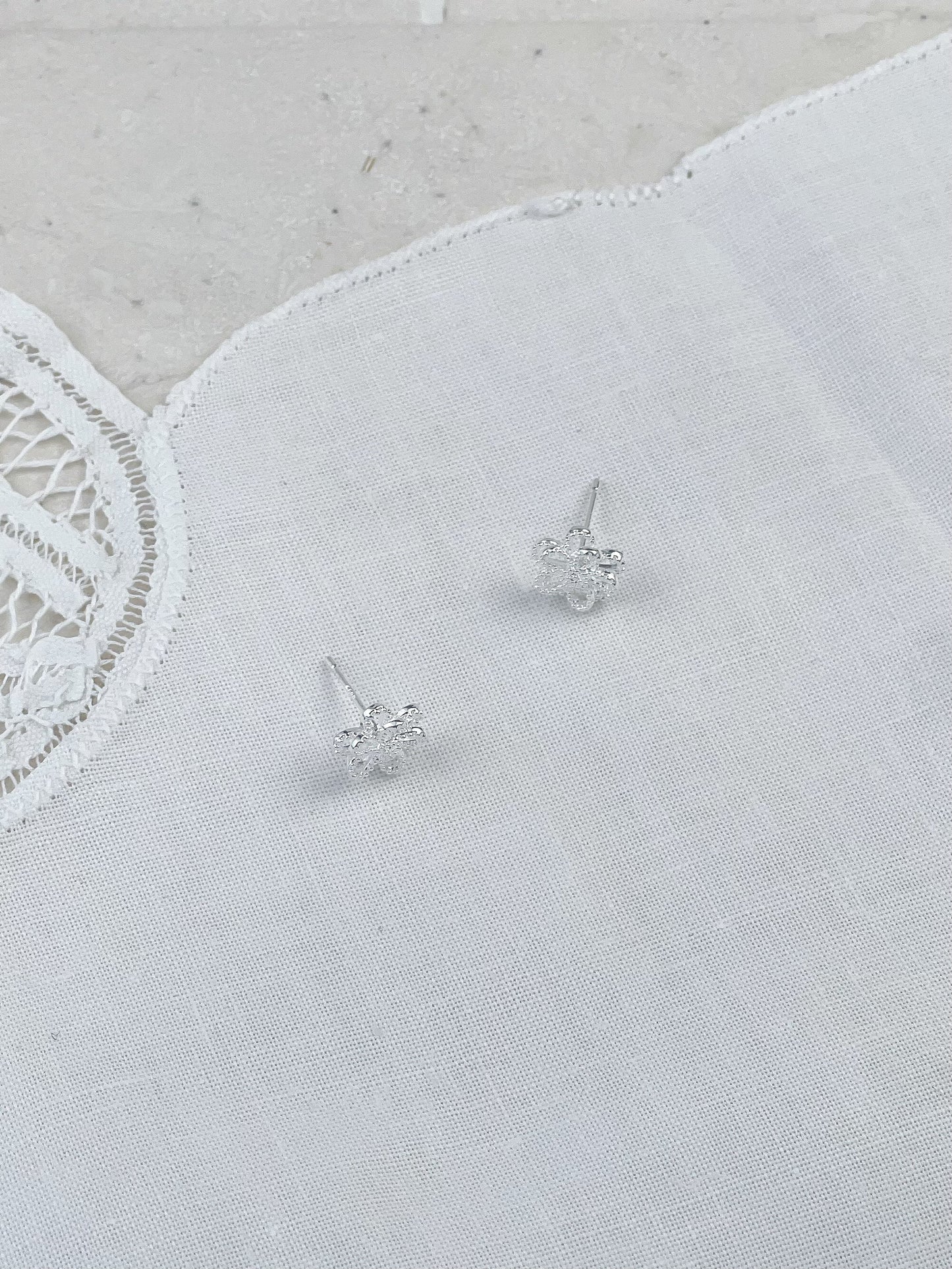 Silver Plated Little Daisy Stud Earrings