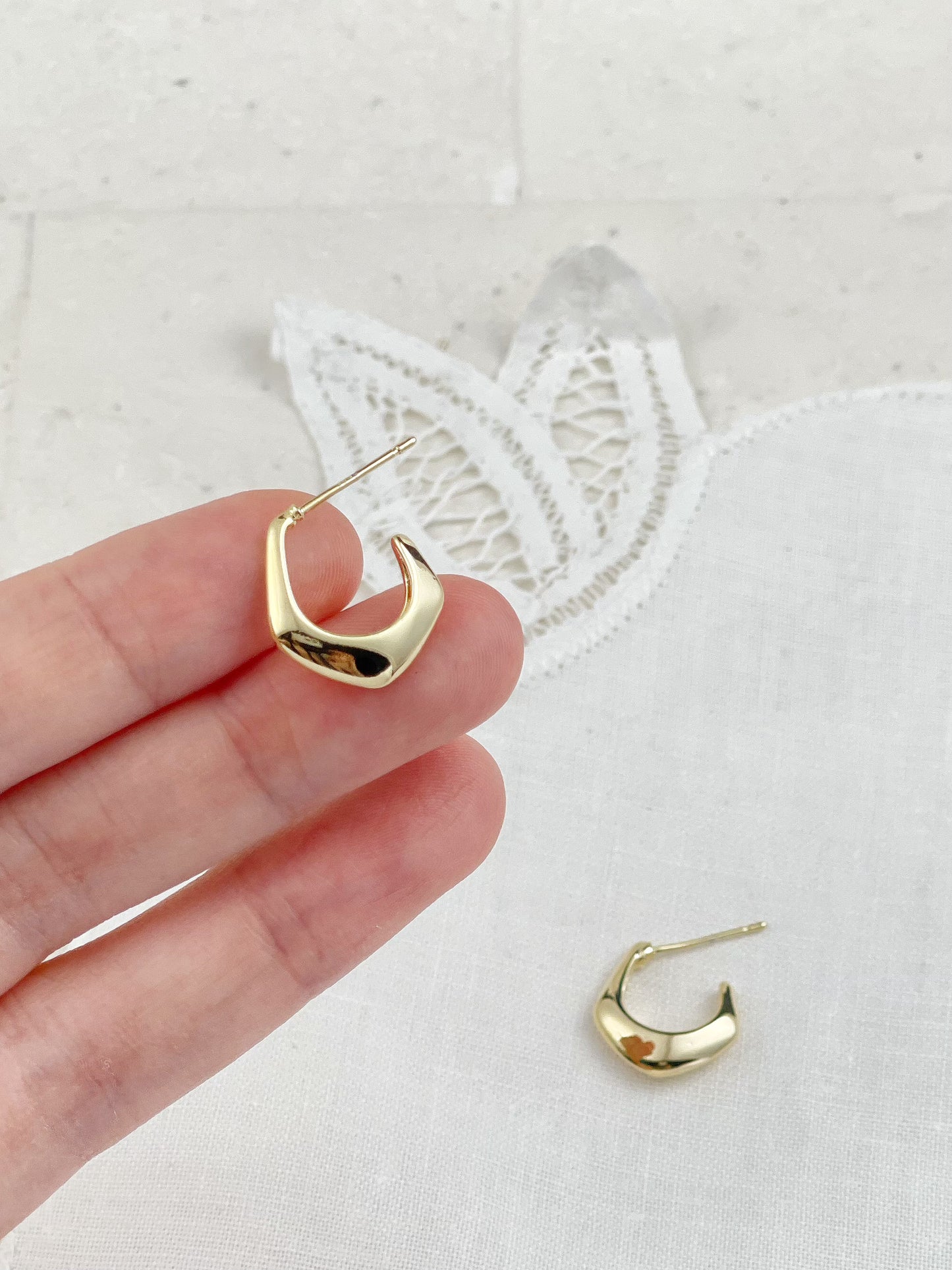 Gold Half Circle Earrings