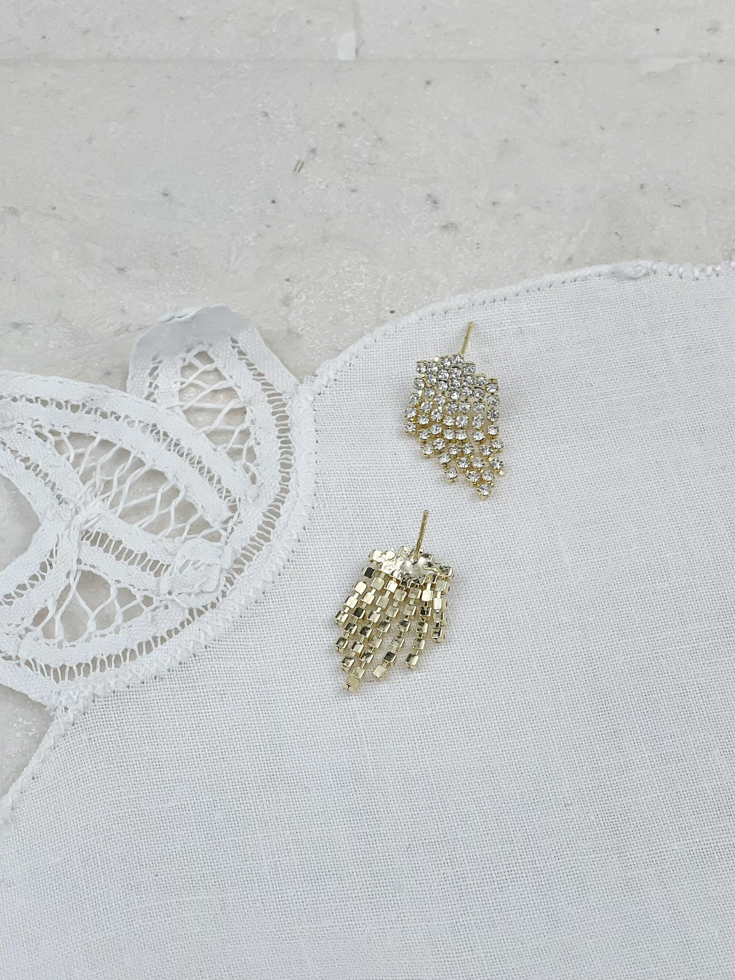 Gold / Silver Diamond Tassel Earrings