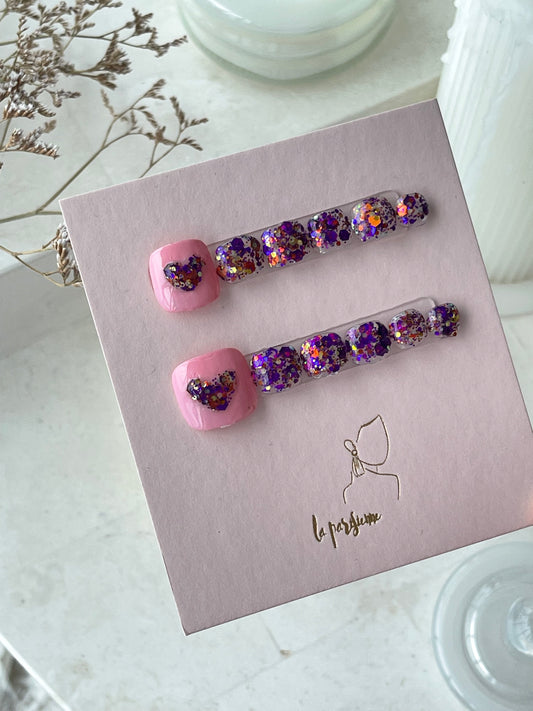 Pink Heart (Feet) Press On Nails