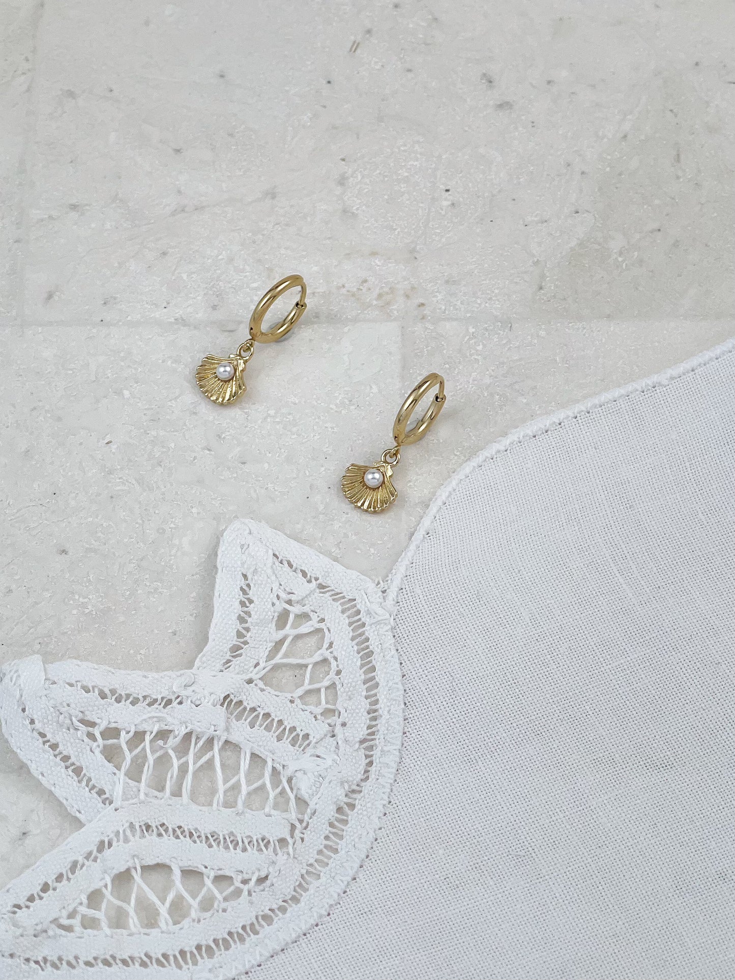 Gold Little Shell Earrings