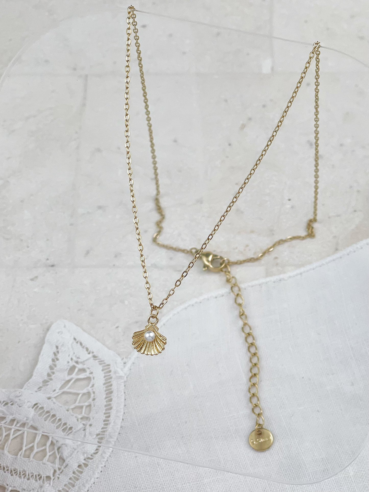 Gold Plated Little Shell Pearl Necklace