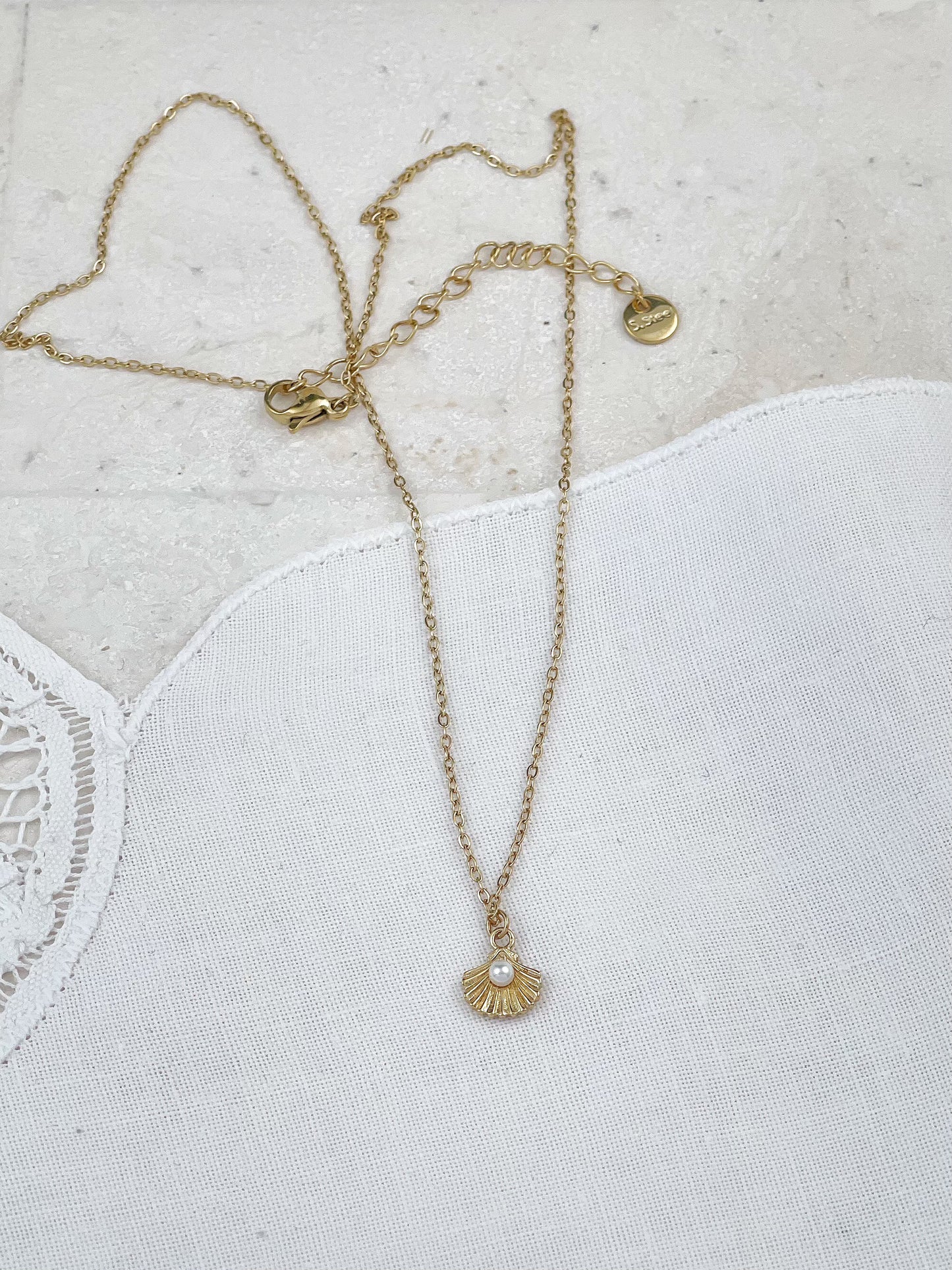 Gold Plated Little Shell Pearl Necklace