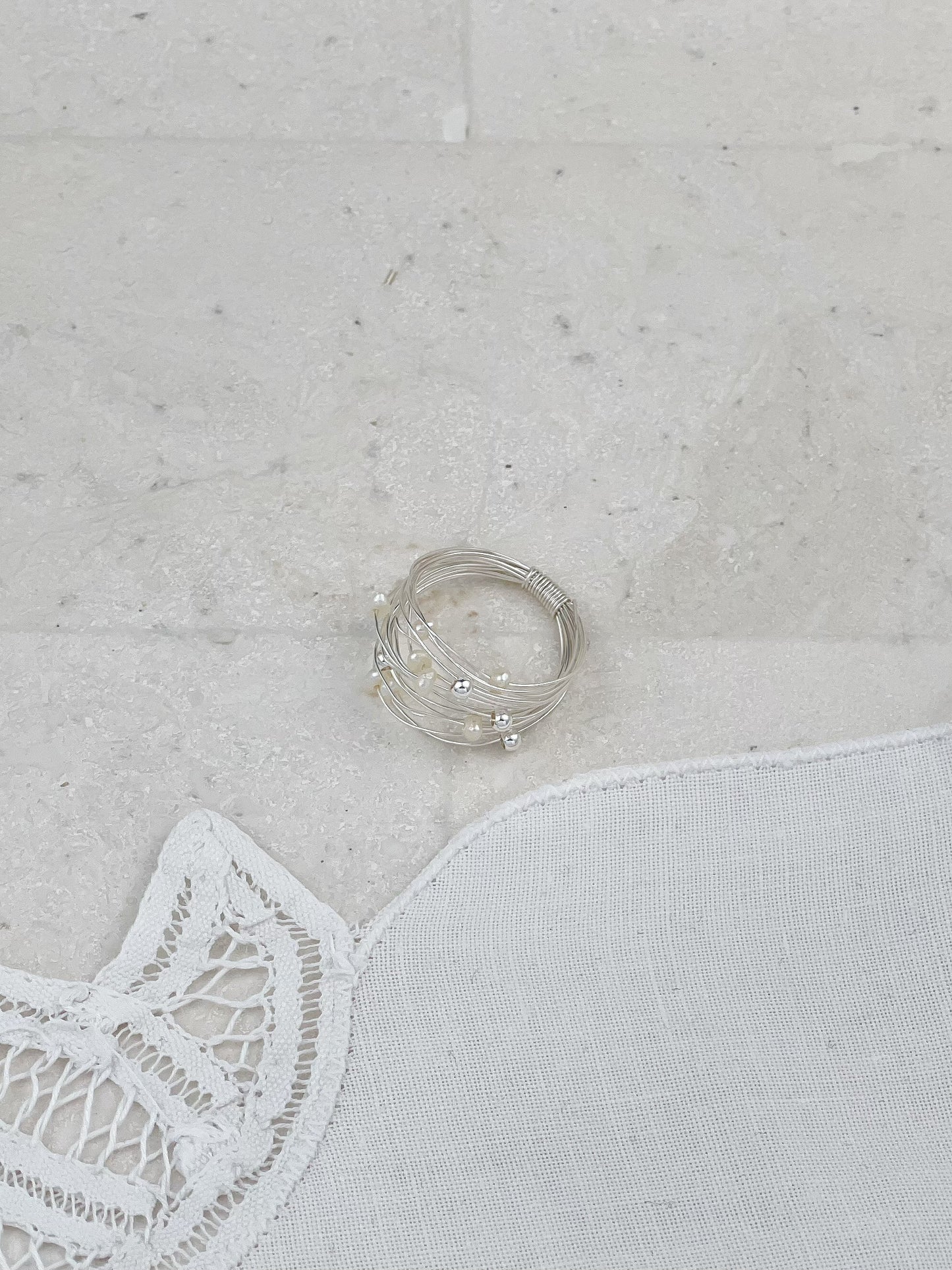 Silver Filigree Freshwater Pearl Ring