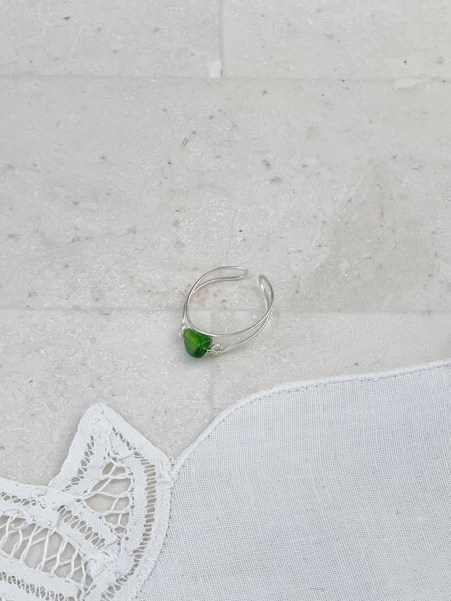 Silver Plated Peridot Ring