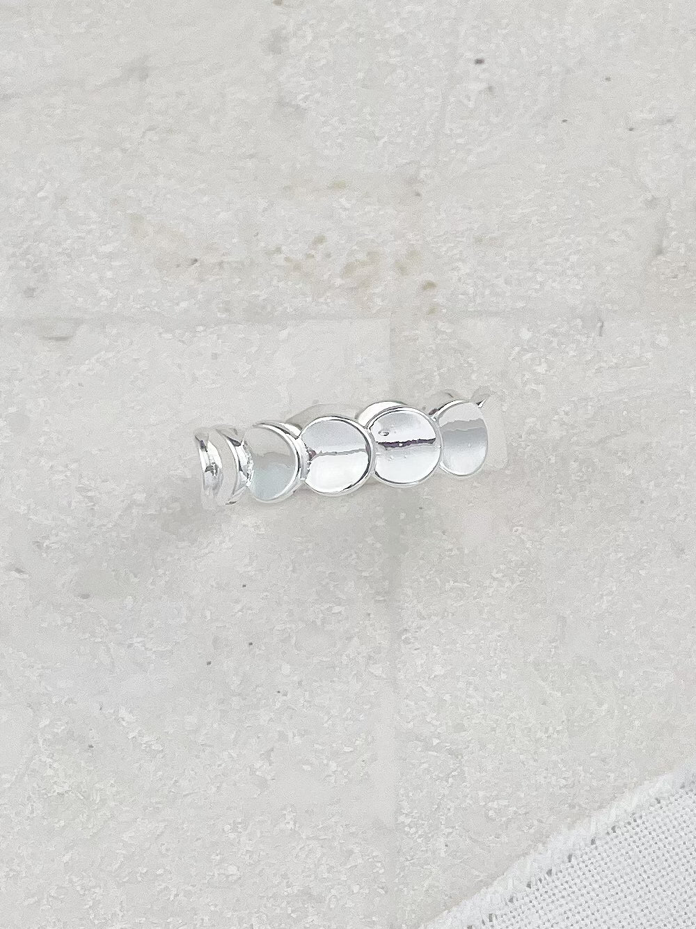 Silver Overlapping Polka Dot Ring