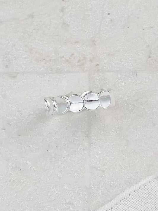 Silver Overlapping Polka Dot Ring