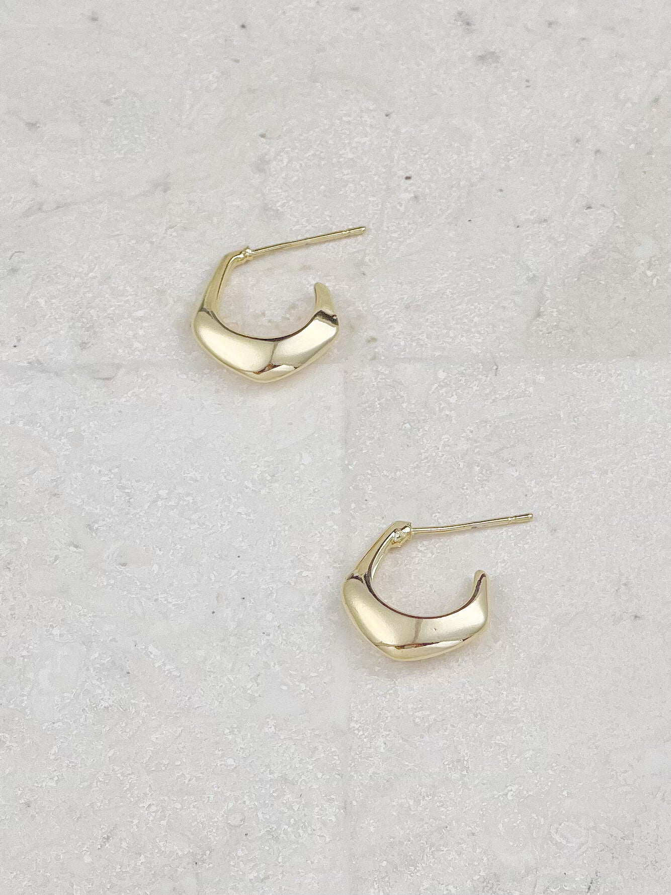 Gold Half Circle Earrings