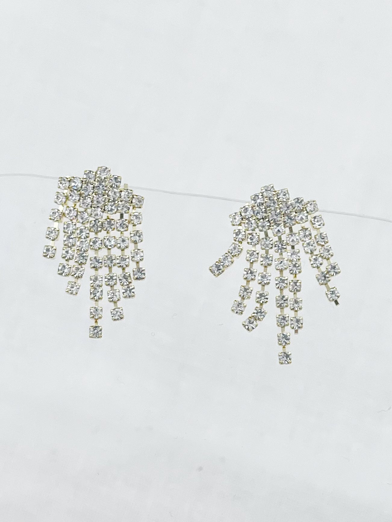 Gold / Silver Diamond Tassel Earrings