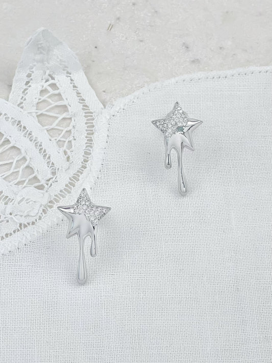 Silver Meteor Stud Earrings