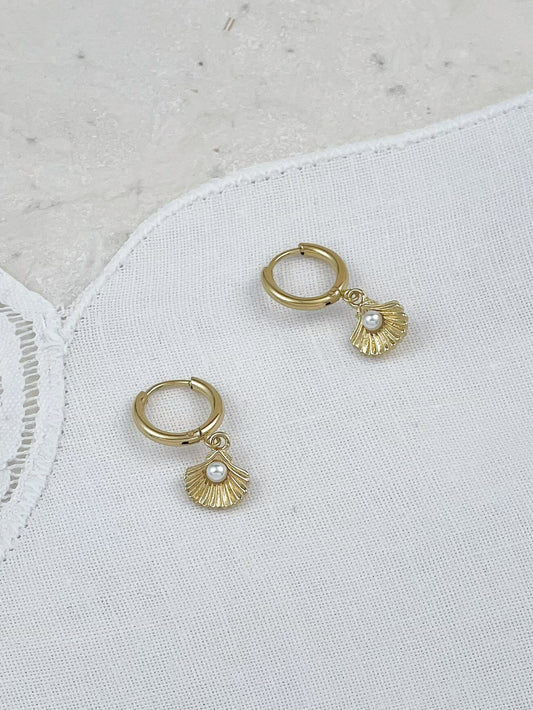 Gold Little Shell Earrings