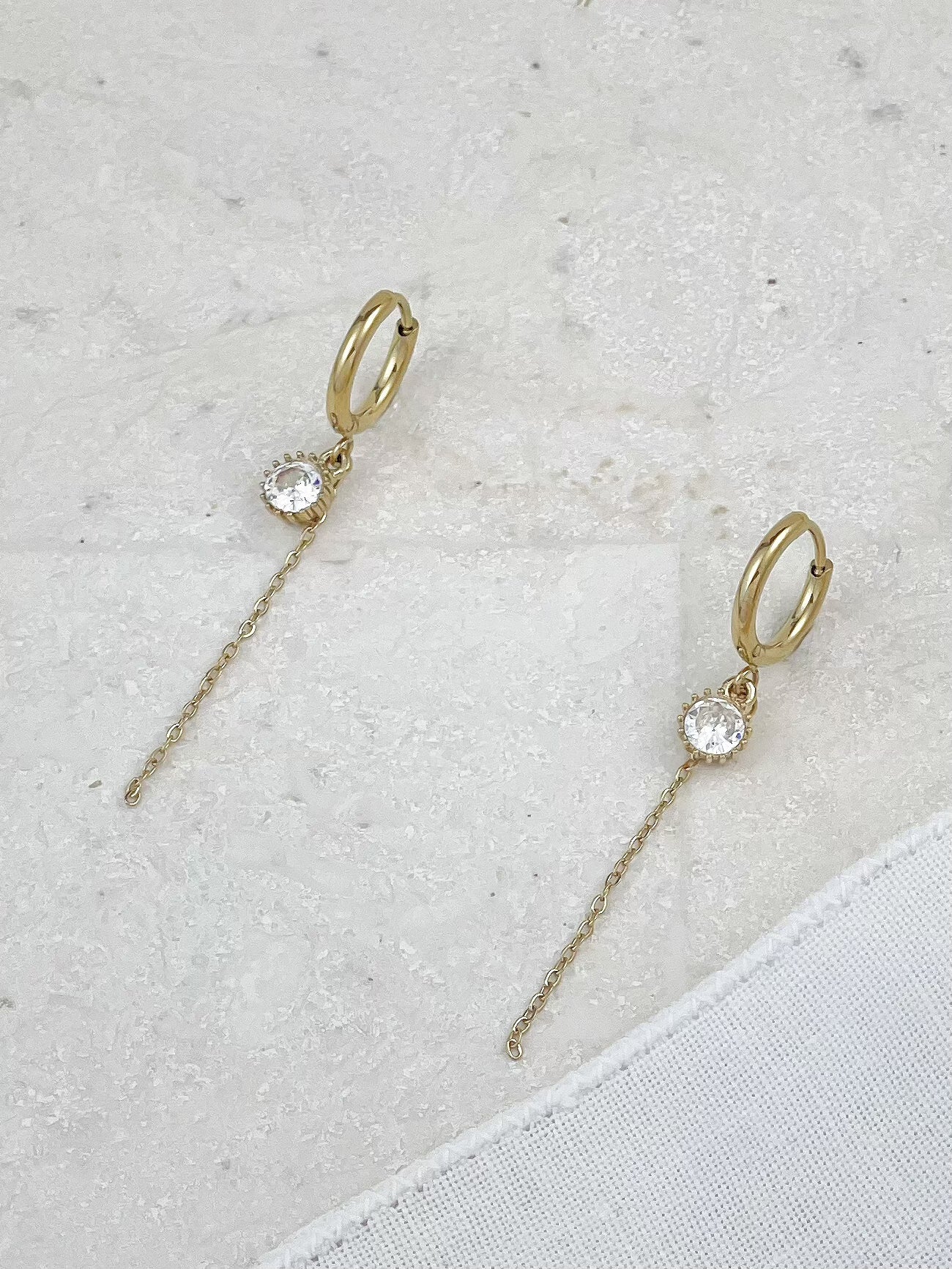 Gold Tassel Diamond Earrings