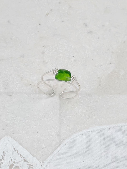 Silver Plated Peridot Ring