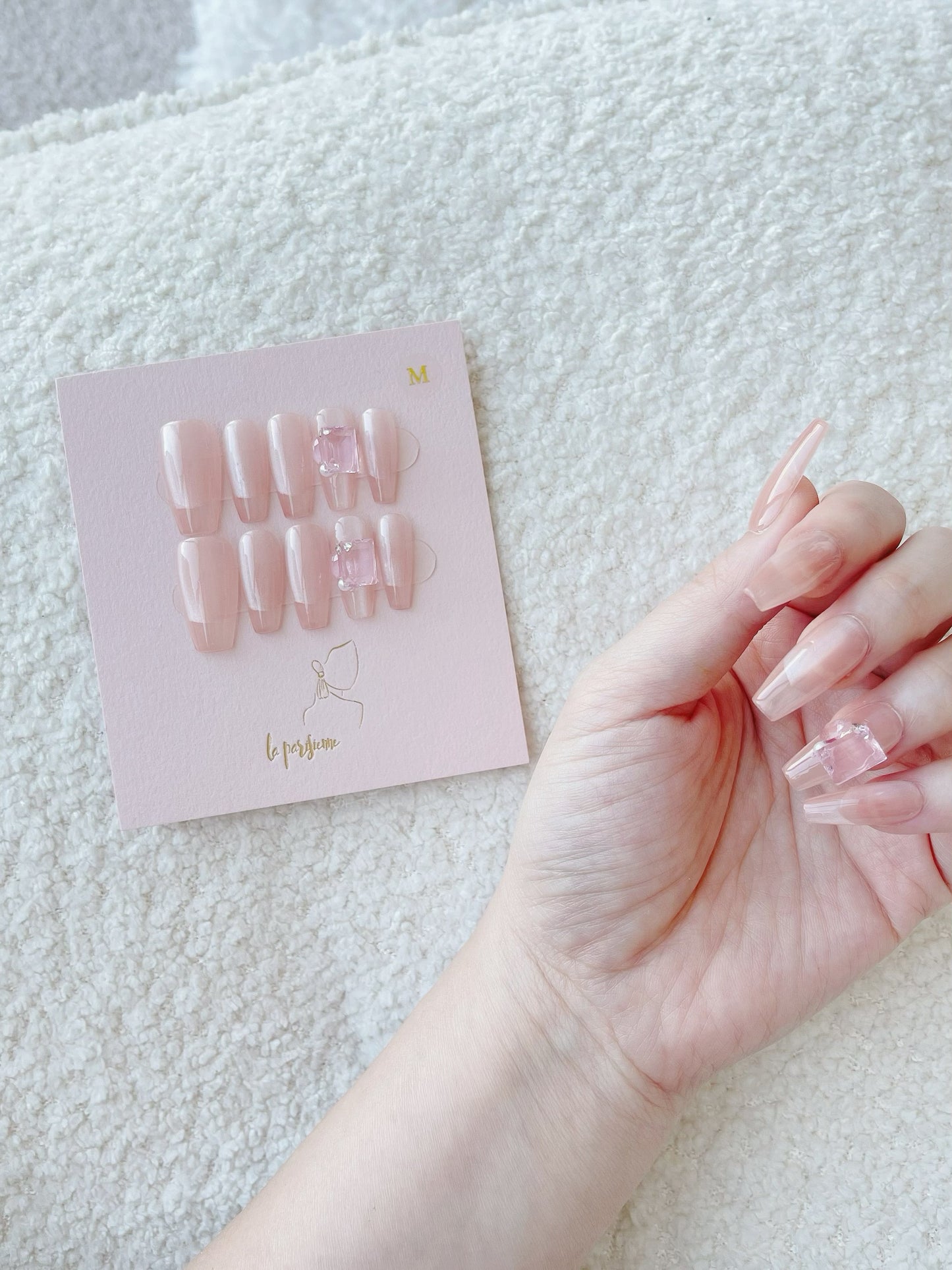 Pink Rock Candy Diamond Press On Nails