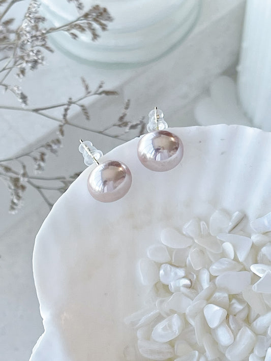 Merlut Pink Pearl Stud Earrings