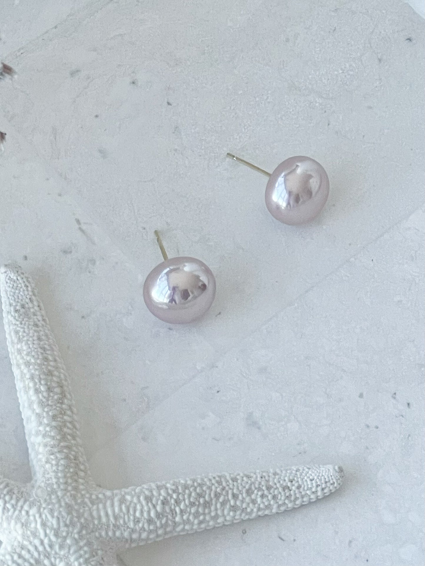 Merlut Pink Pearl Stud Earrings