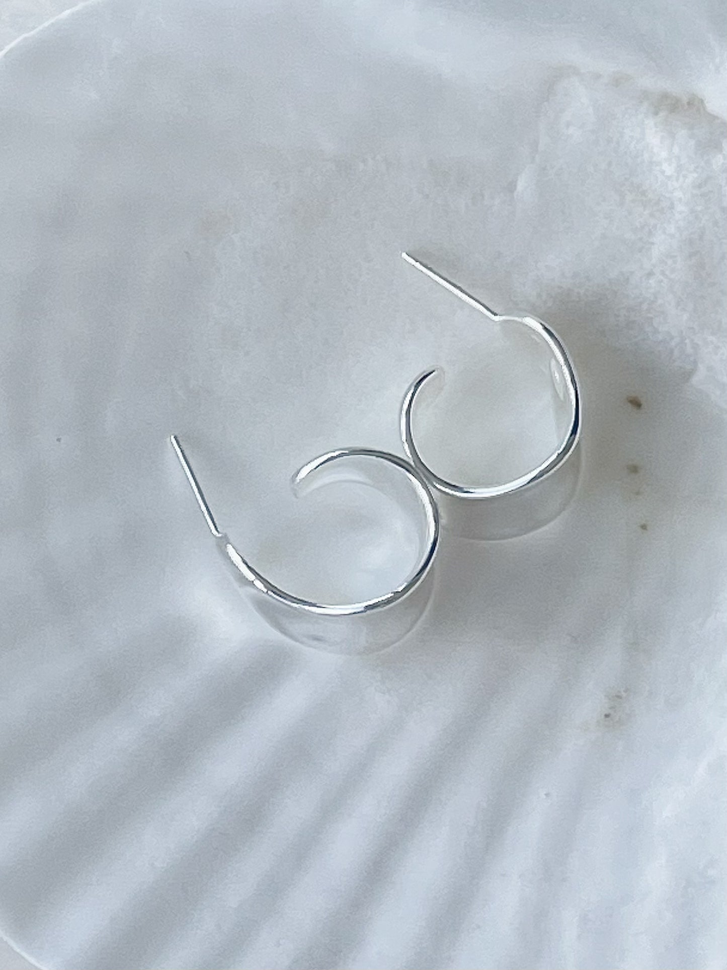 Euterpe Silver Molten Mini Hoop Earrings