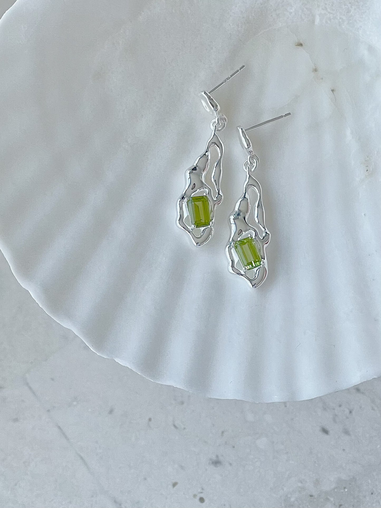 Anuket Silver Peridot Earrings