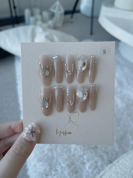 Ice Crane Melody Press On Nails